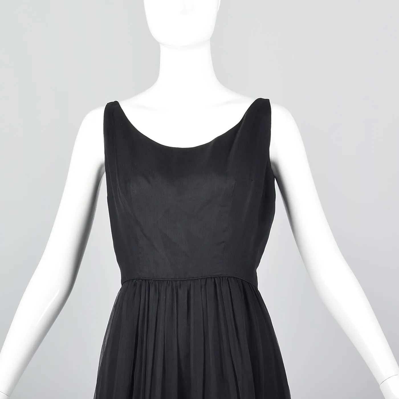 1950s Mollie Parnis Black Silk Cocktail Dress