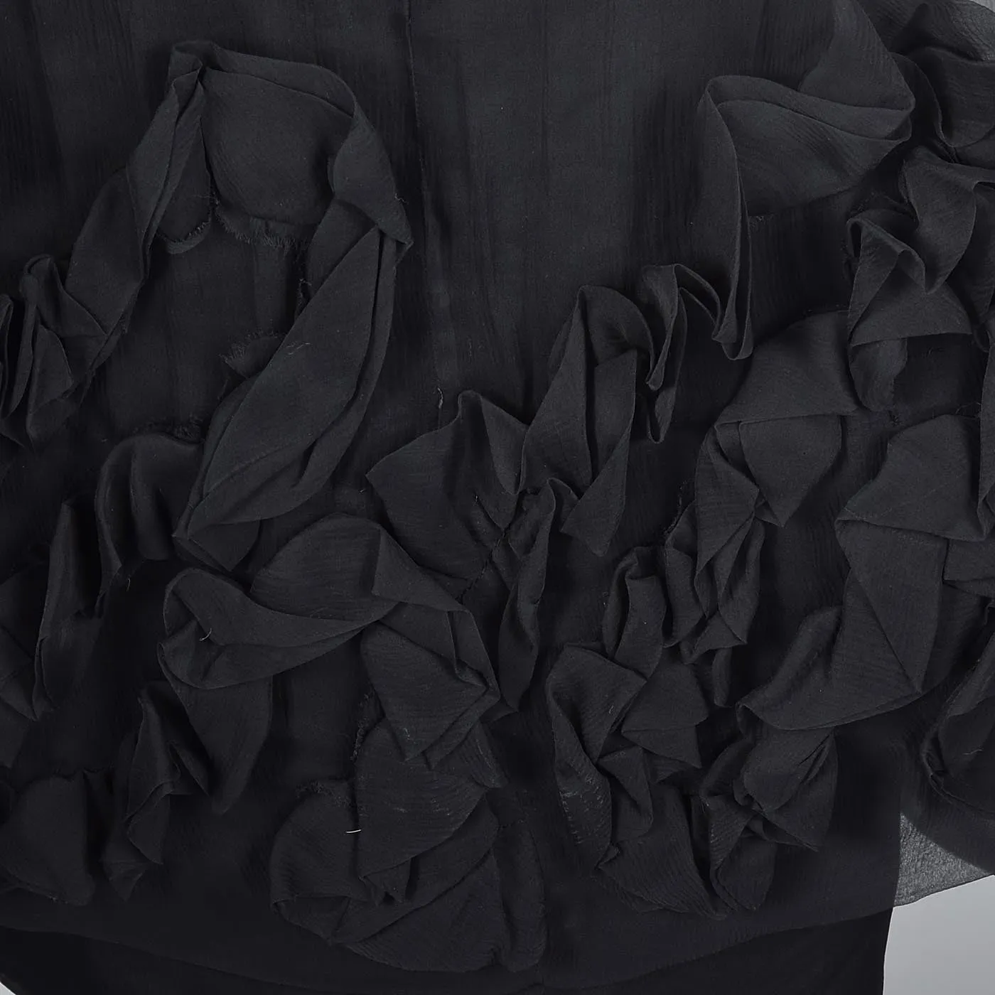 1950s Mollie Parnis Black Silk Cocktail Dress