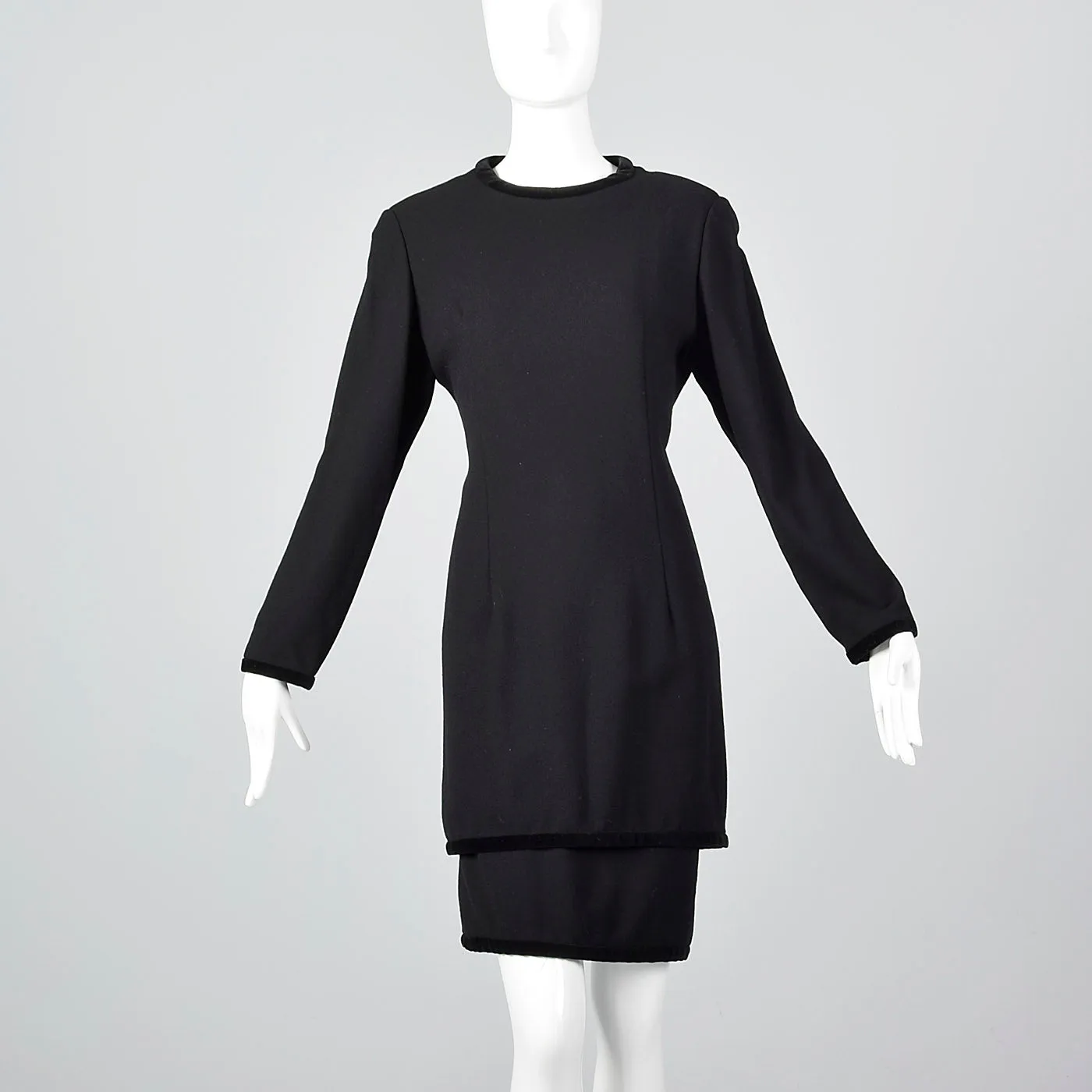 1980s Valentino Miss V Black Dress
