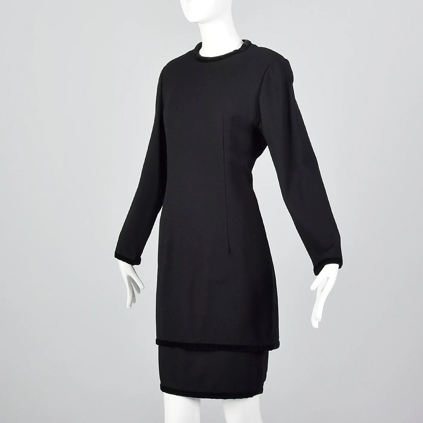 1980s Valentino Miss V Black Dress