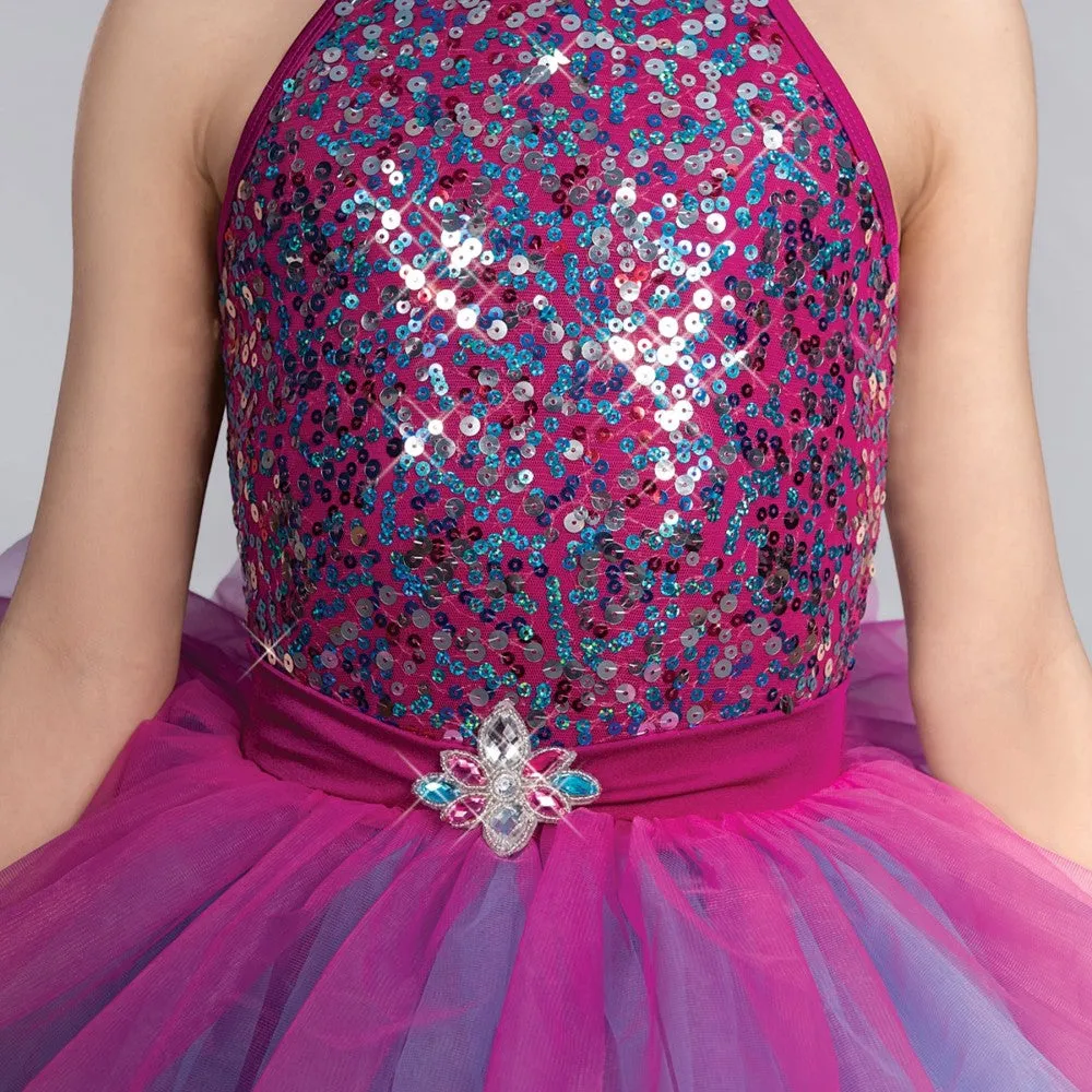 1st Position Multi Tone Halterneck Sequin Glitz Tutu