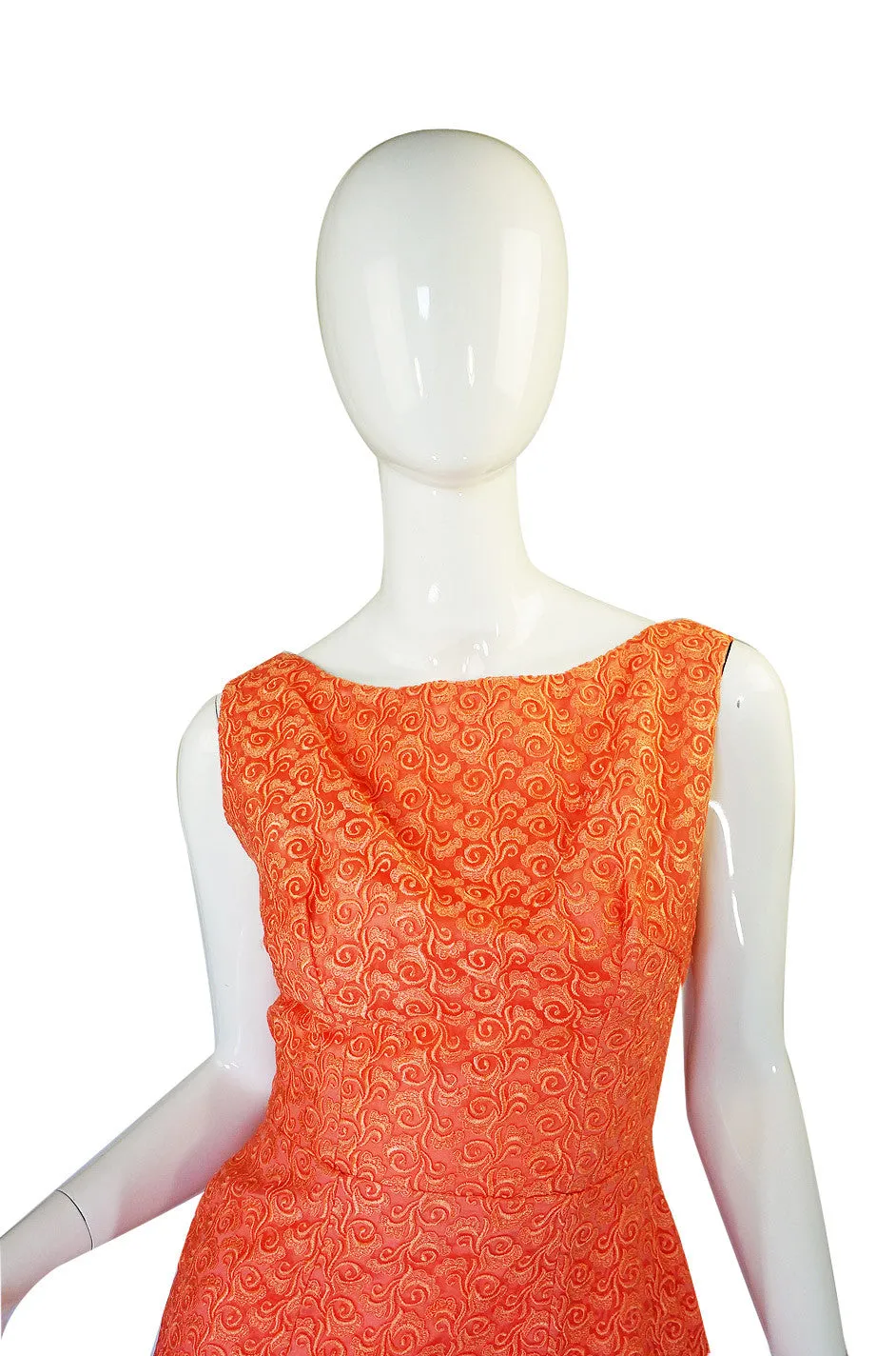 Amazing 1950s Peach Lace Wiggle Dress