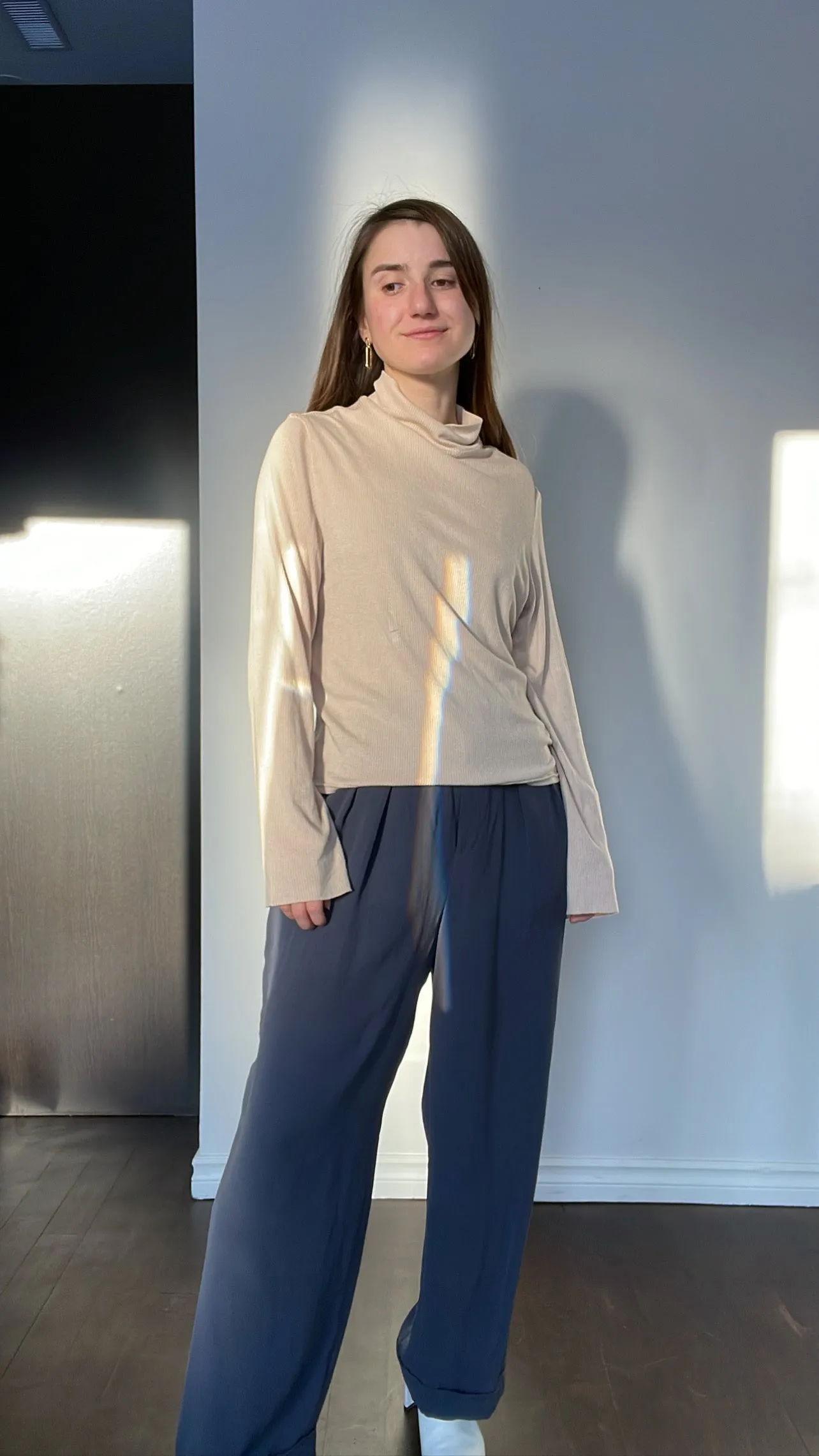 Bellantoni Slow Fashion Ribbed Blush Mockneck - L/XL