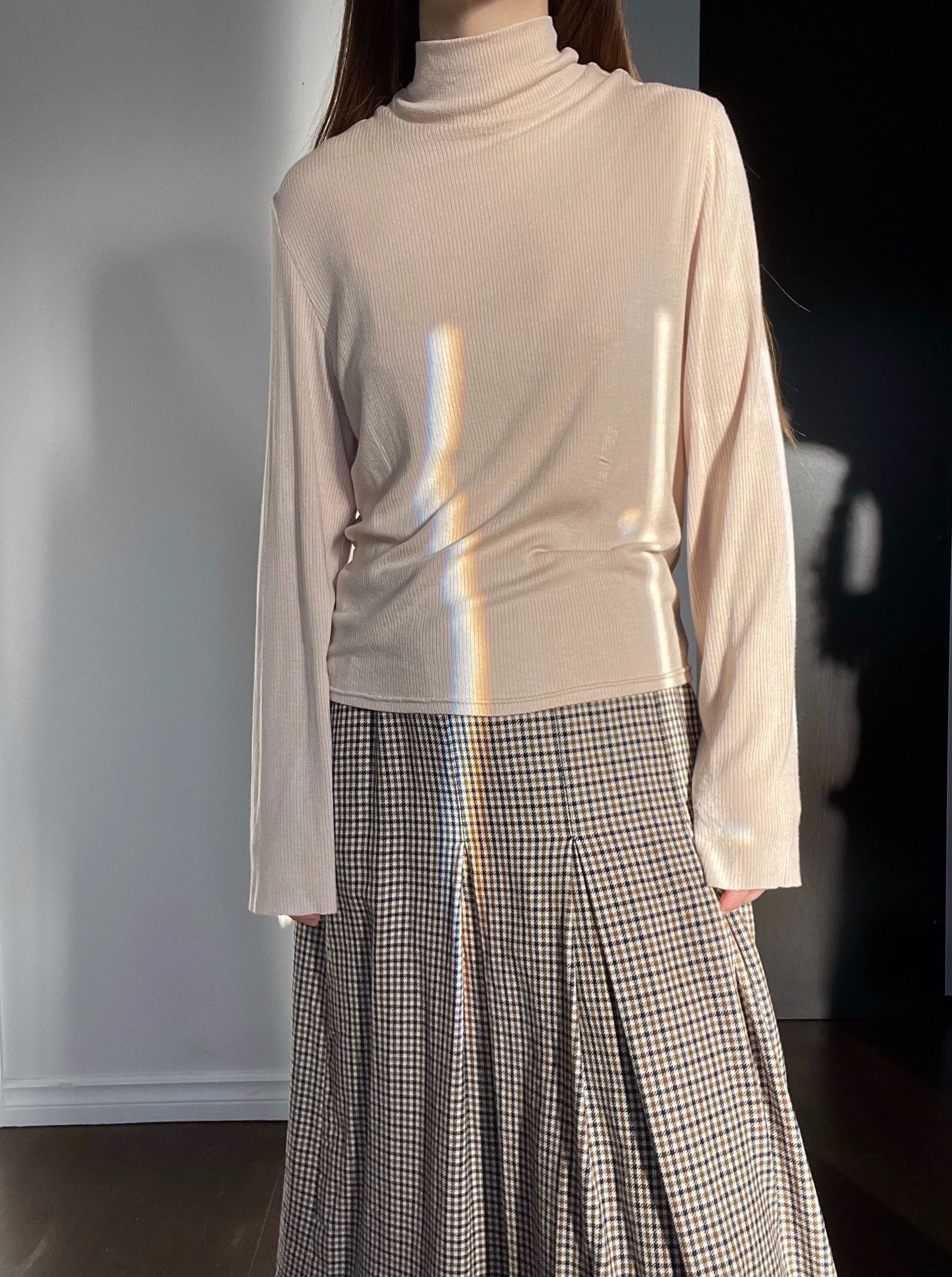Bellantoni Slow Fashion Ribbed Blush Mockneck - L/XL