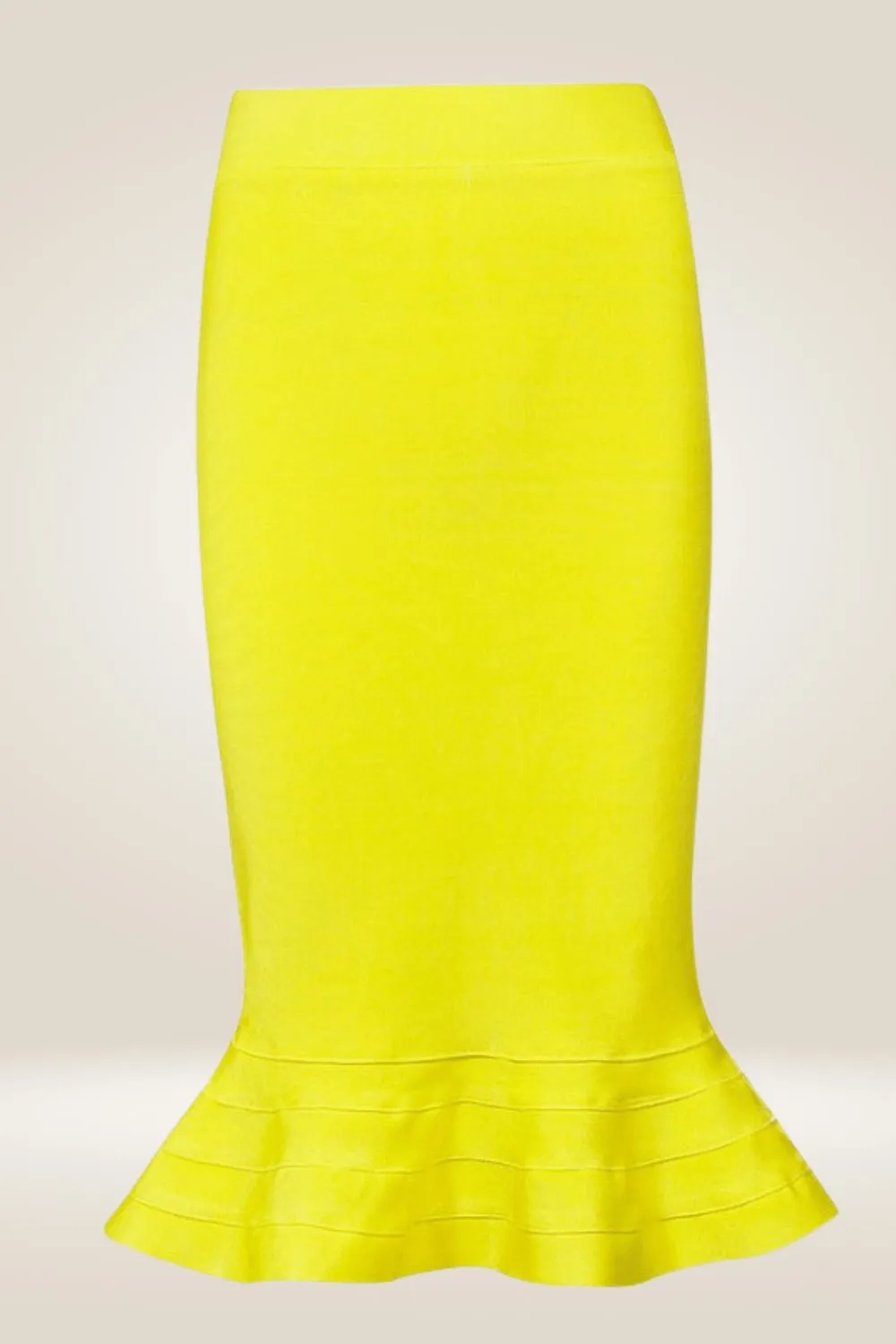 Bodycon Mermaid Ruffle Midi Skirt