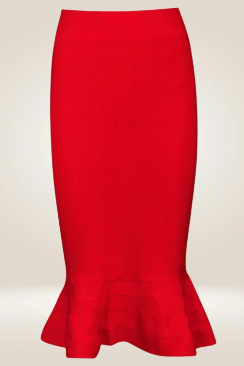 Bodycon Mermaid Ruffle Midi Skirt