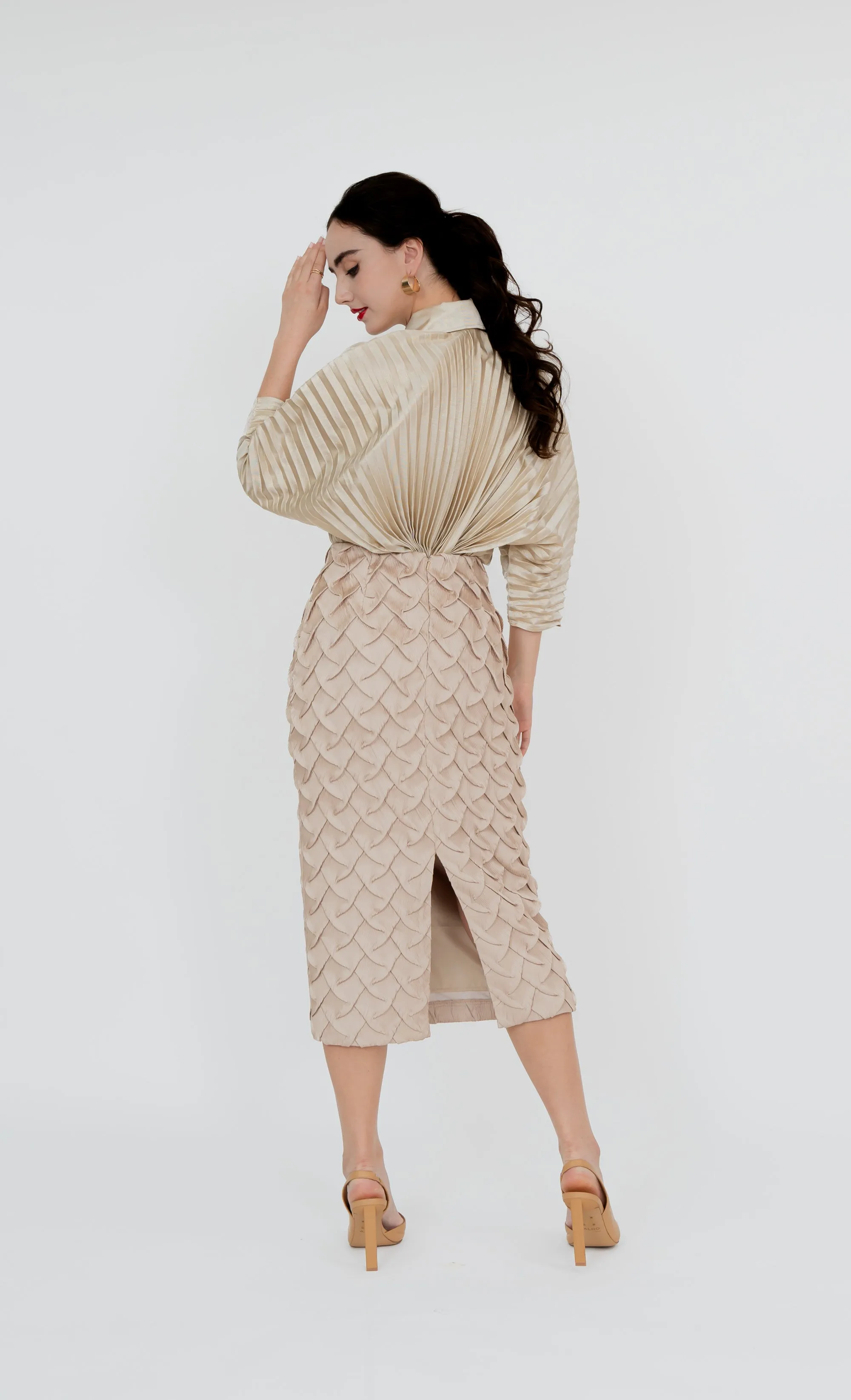 Bukit Nenas Pencil Skirt in Champagne