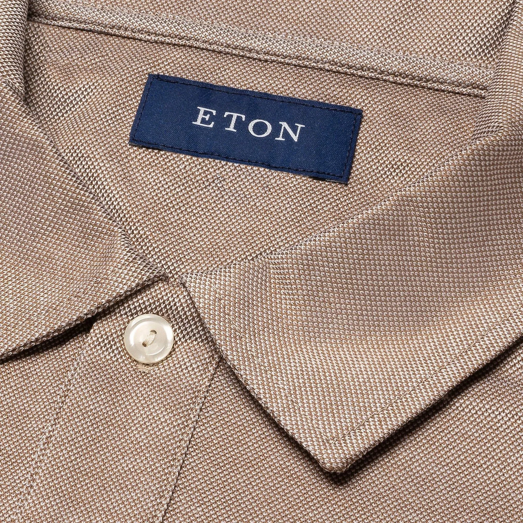 Café Brown Oxford Piqué Short-Sleeve Polo Shirt - ETON