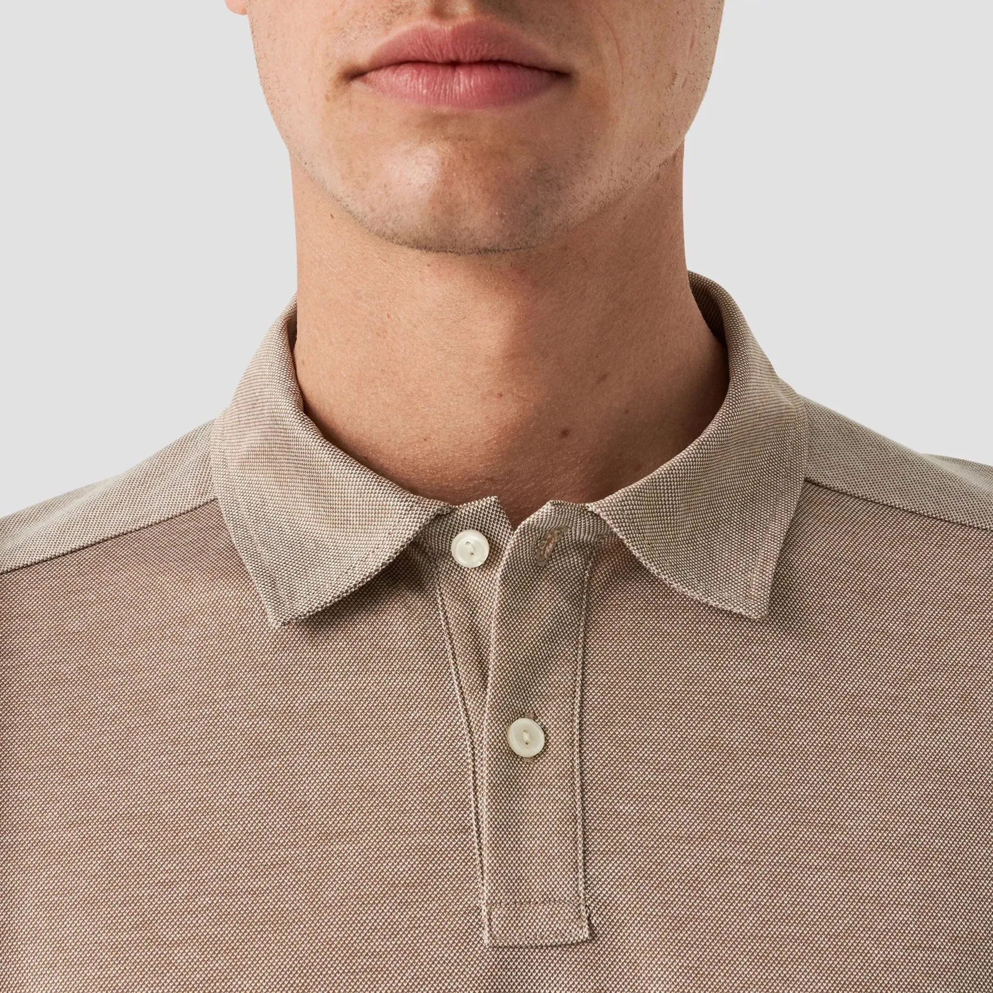 Café Brown Oxford Piqué Short-Sleeve Polo Shirt - ETON
