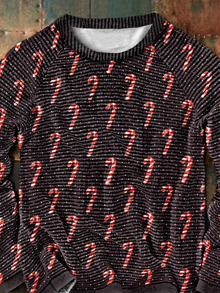 Christmas Candy Graphic Pullover Sweatshirt
