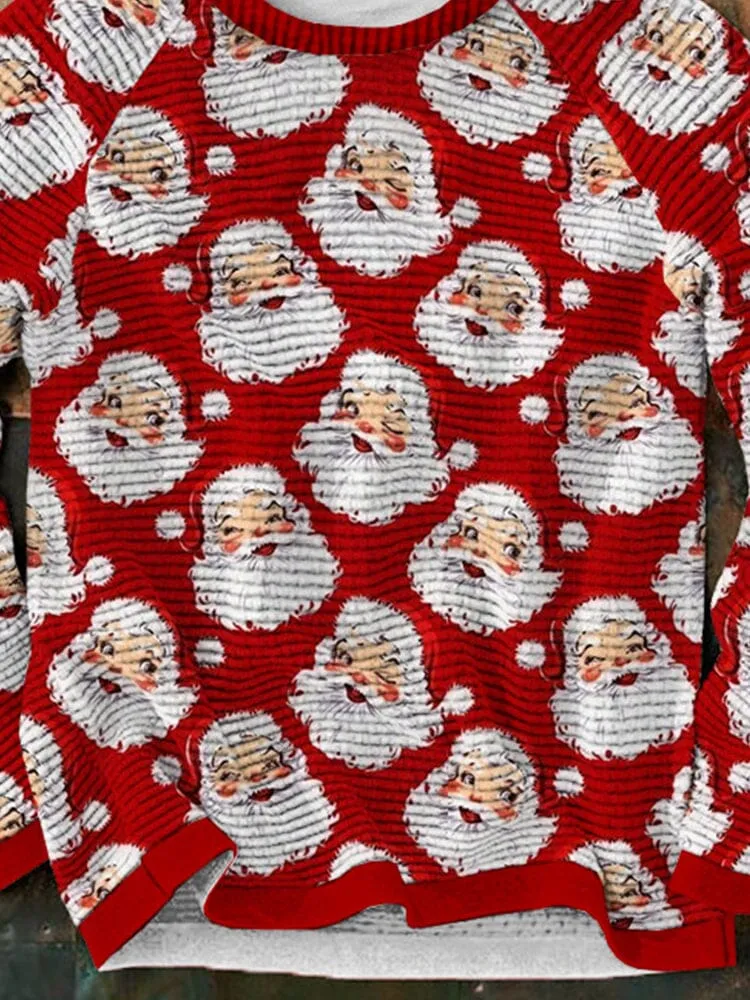 Christmas Santa Claus Round Neck Pullover Sweatshirt