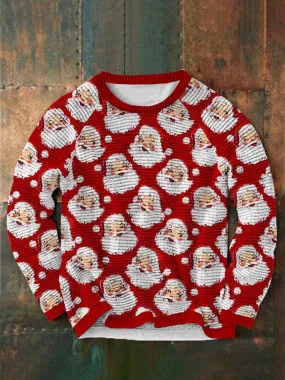Christmas Santa Claus Round Neck Pullover Sweatshirt