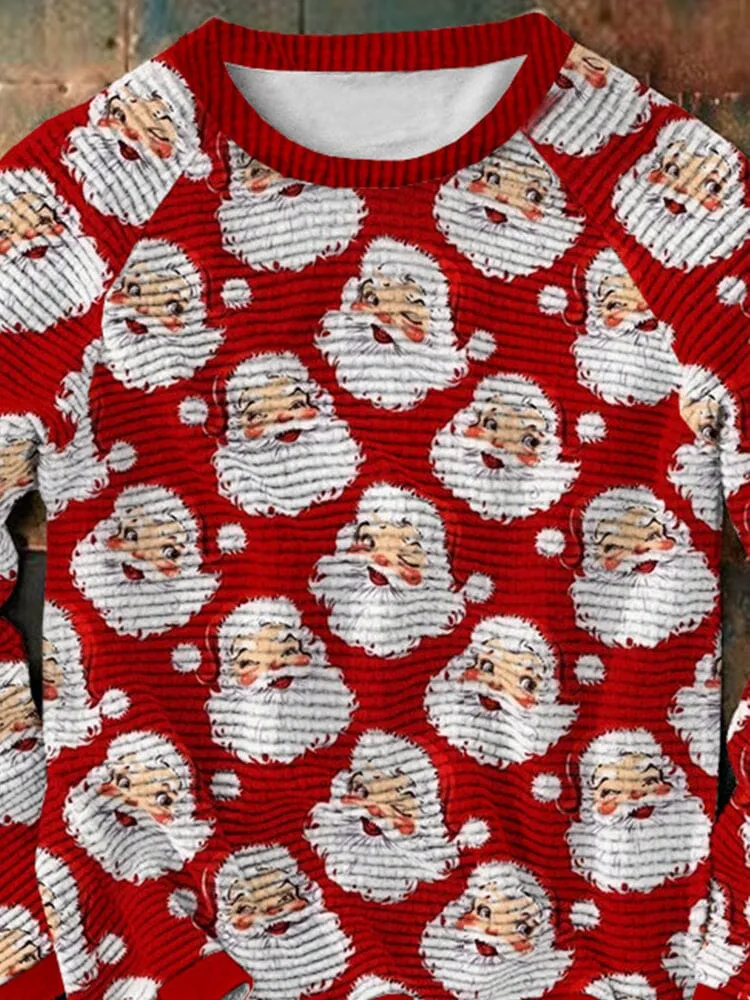 Christmas Santa Claus Round Neck Pullover Sweatshirt
