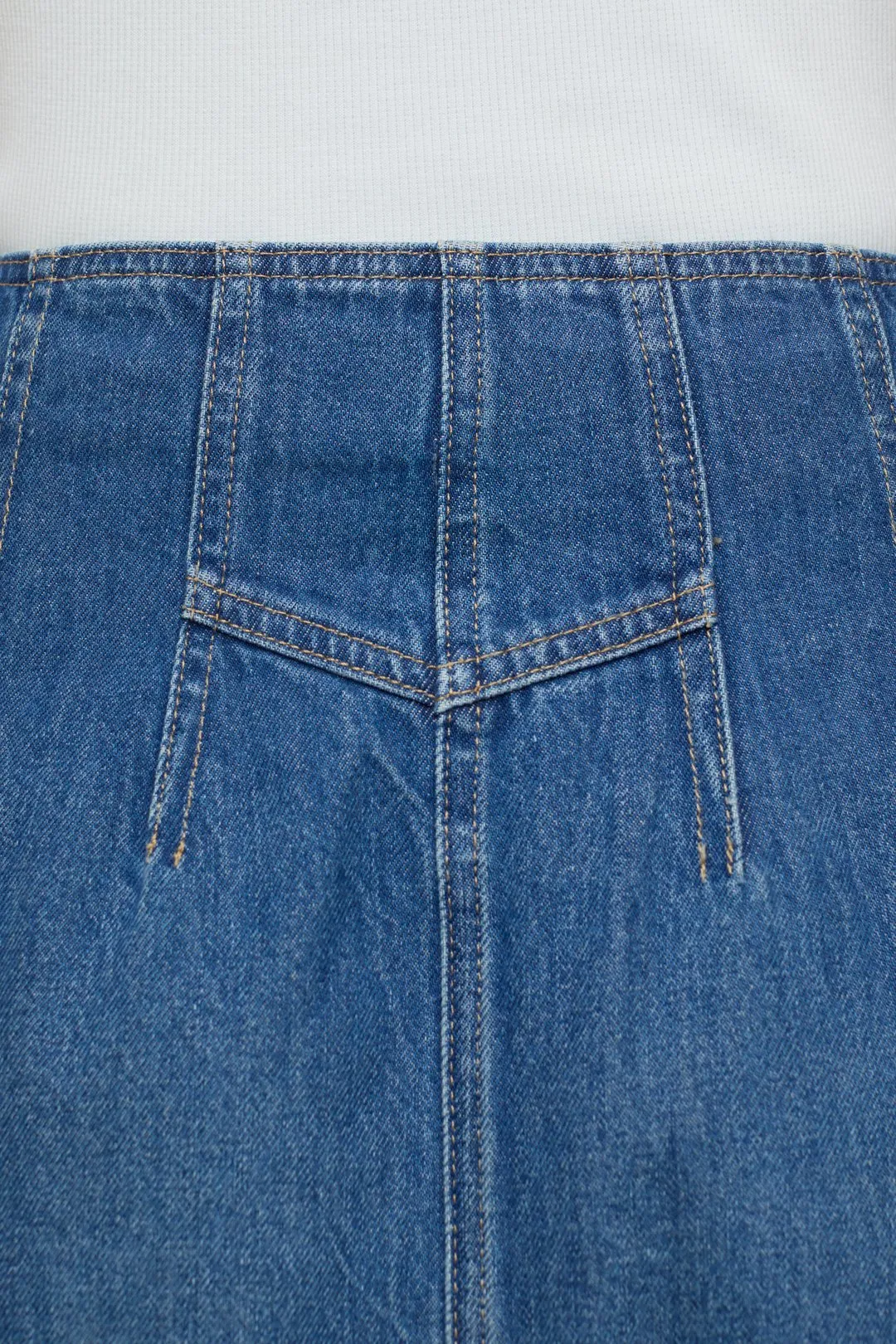CLOSED WOMENS DENIM PENCIL SKIRT - MID BLUE