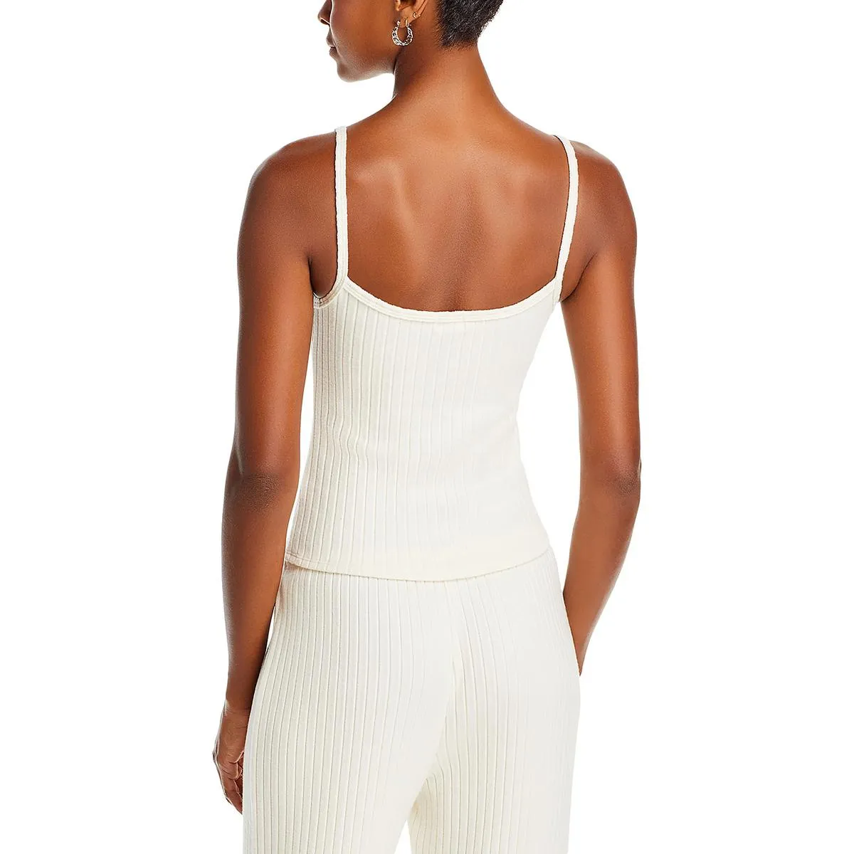 DONNI. Womens Square Neck Ribbed Tank Top Sweater