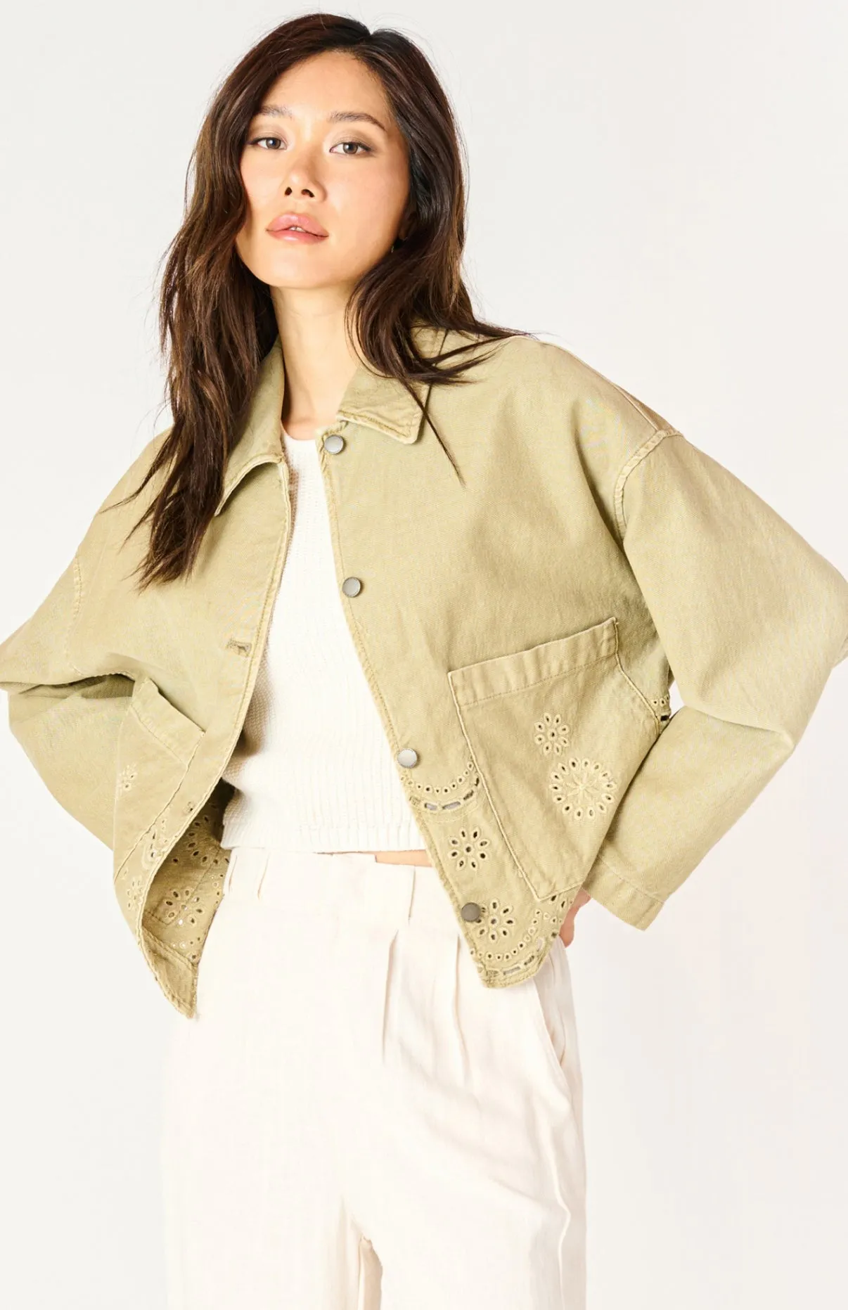 Eyelet Detail Jacket