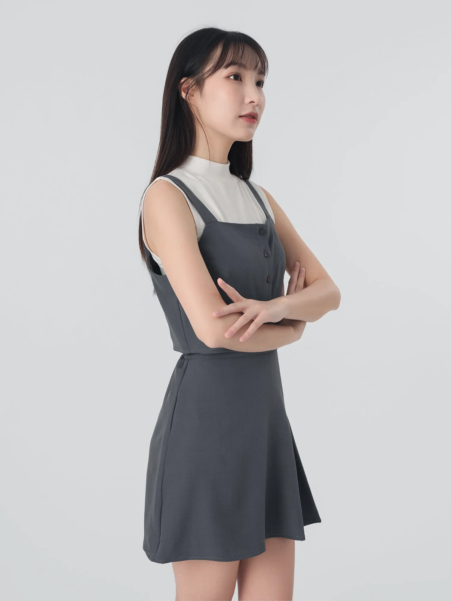 Felicity Buttoned Mini Skirt Set