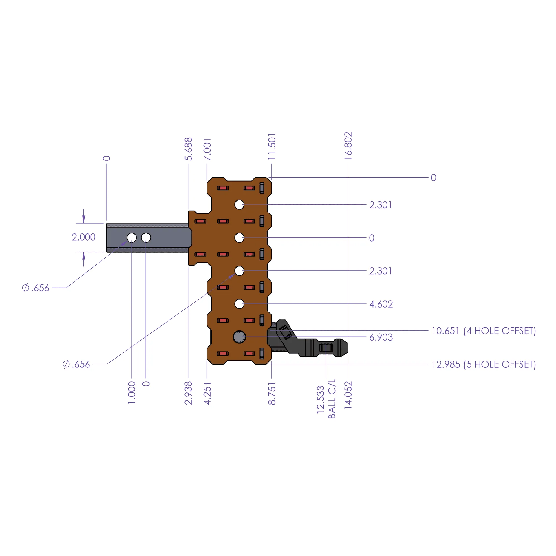 Gen-Y Hitch Phantom-X 7K Drop Hitch (2" Hollow Shank) 4.5" / 7" / 9" Drop