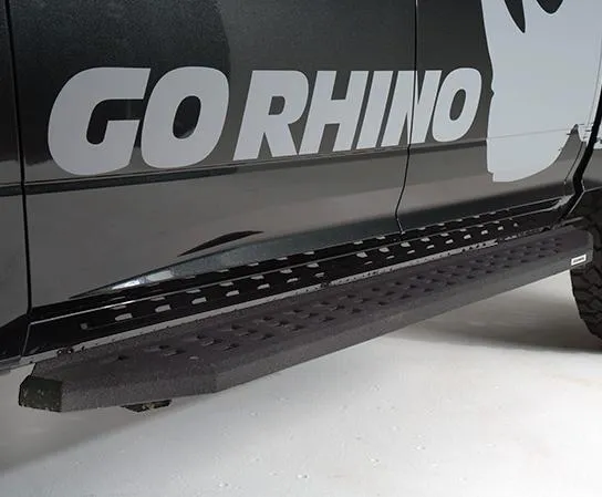 Go Rhino RB20 Running Boards Chevy Silverado Double Cab (14-19) Bedliner Coating or Textured Black Finish