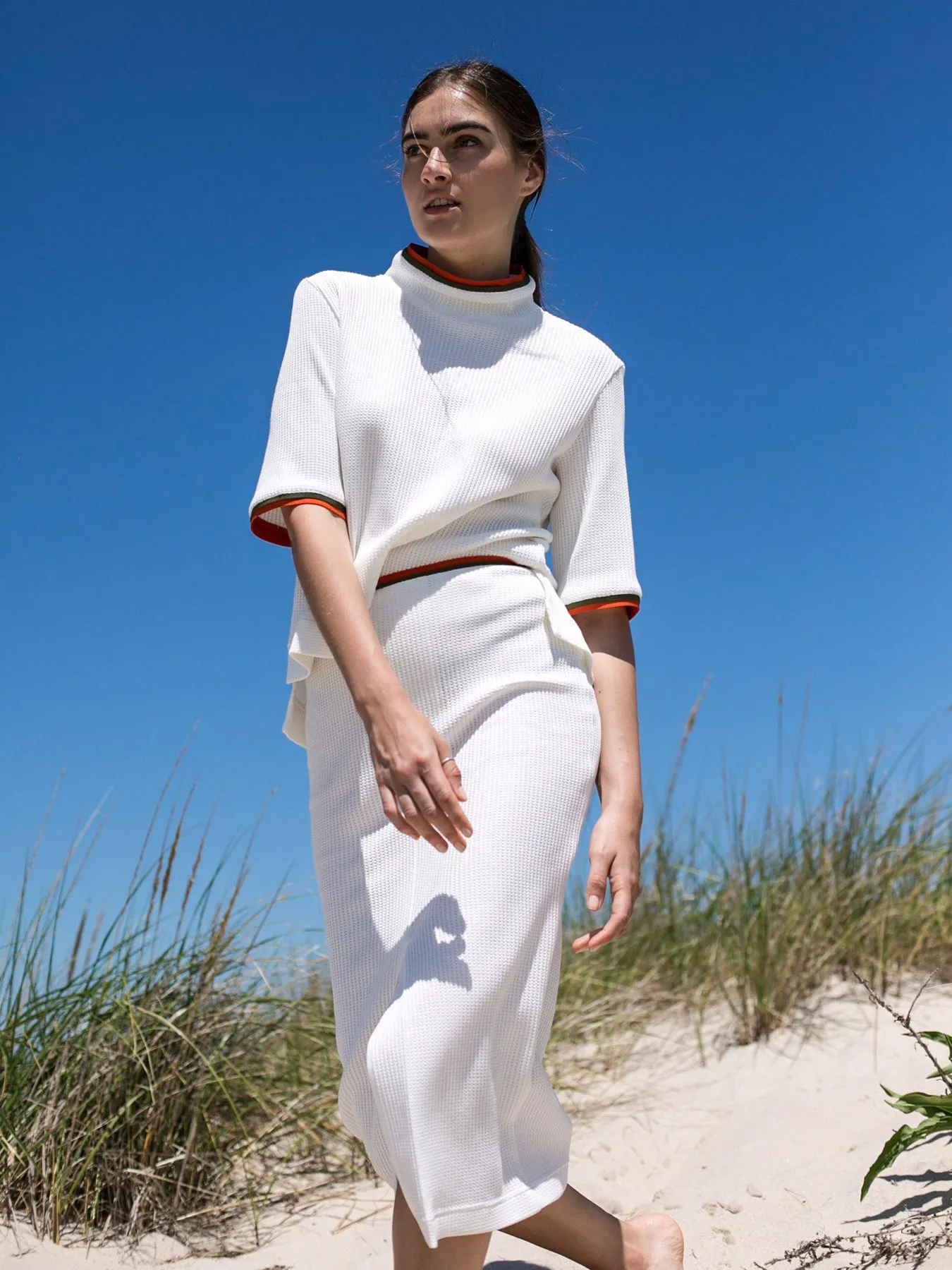 Hasia Organic Cotton Knit Top, White