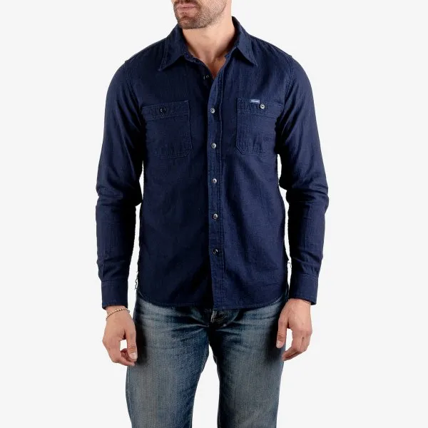 Iron Heart  IHSH-358 5oz Dobby Cloth Work Shirt - Indigo