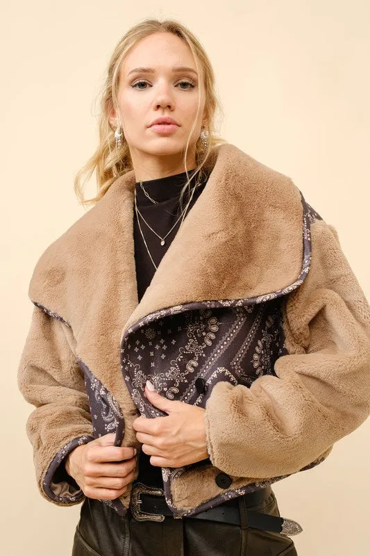 NEW!! "Out West" Faux Fur Cropped Jacket