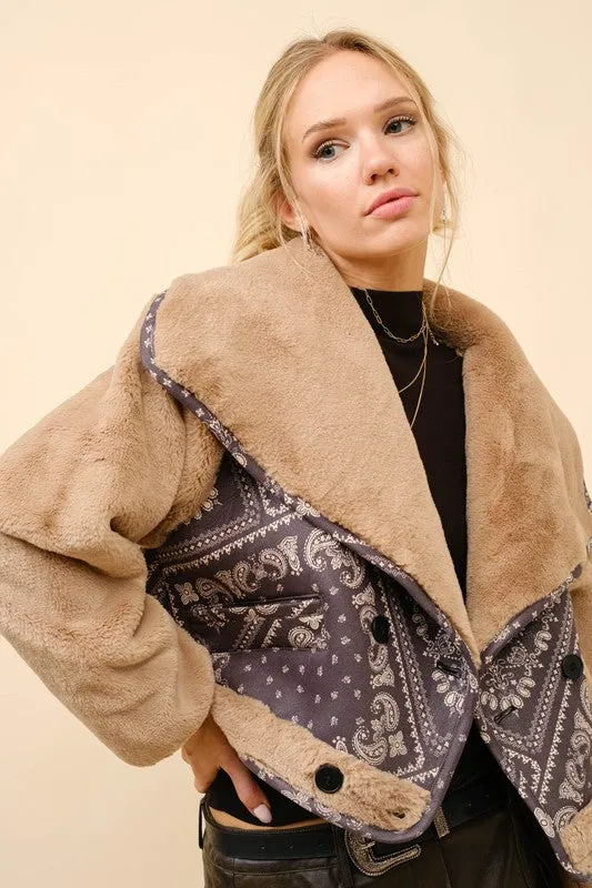 NEW!! "Out West" Faux Fur Cropped Jacket