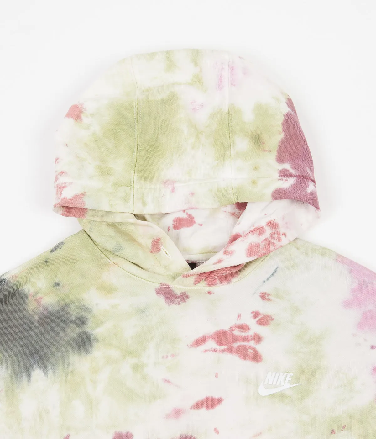Nike Tie-Dye Pullover Hoodie - Dark Beetroot / White