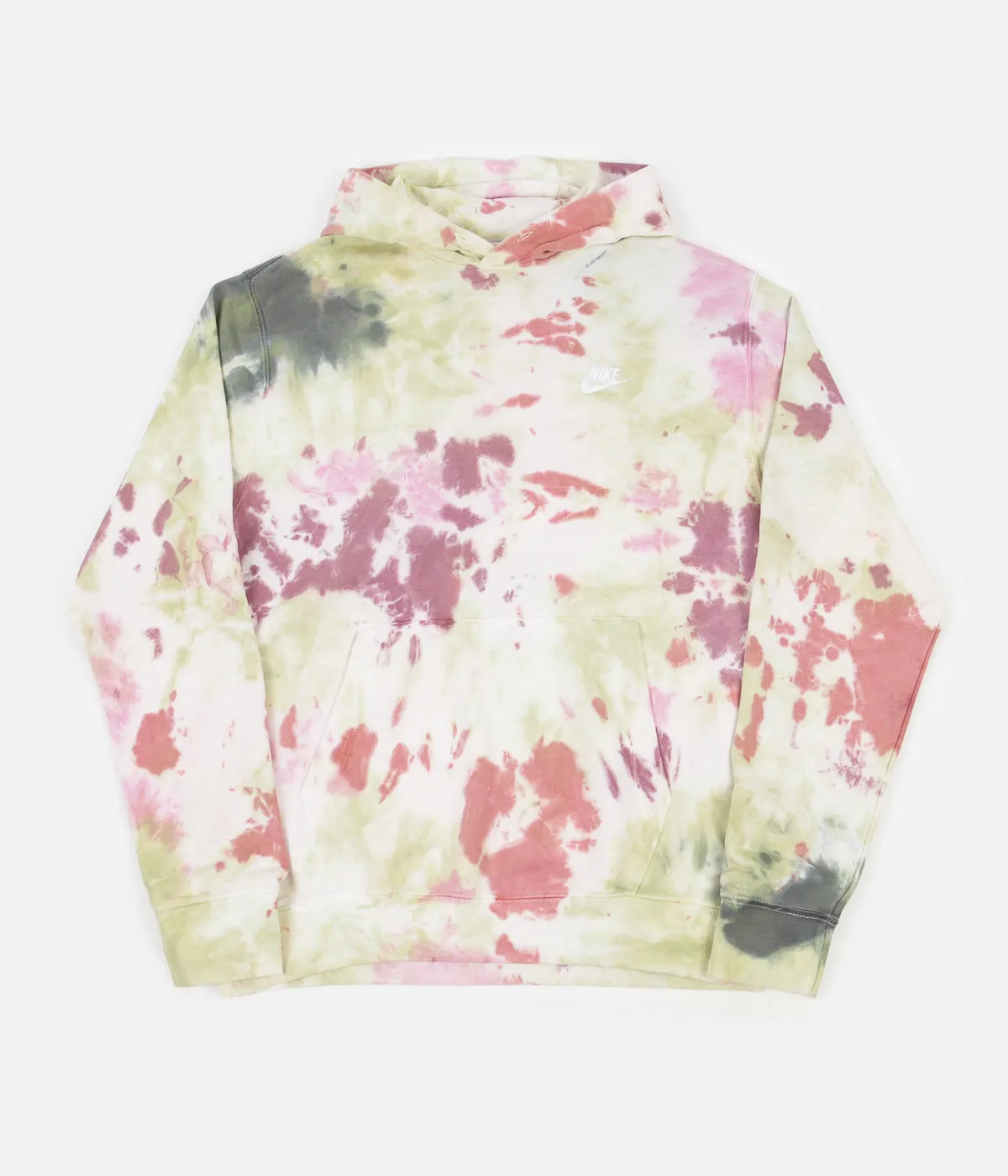 Nike Tie-Dye Pullover Hoodie - Dark Beetroot / White
