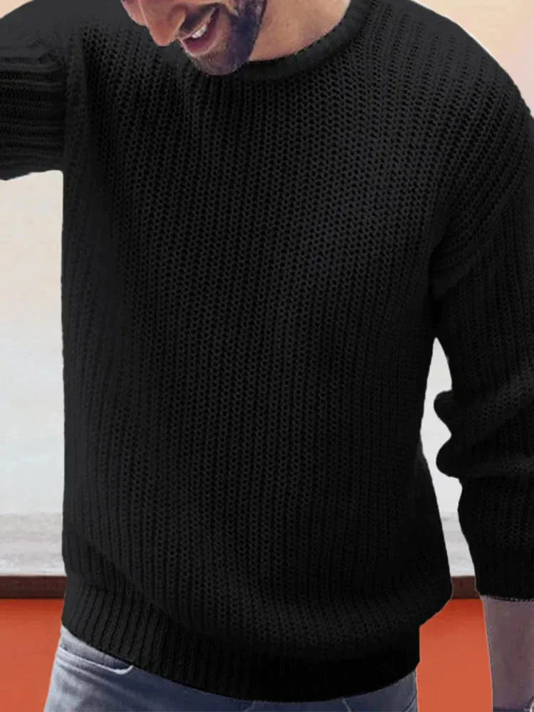 Round Neck Pullover Knit Sweater