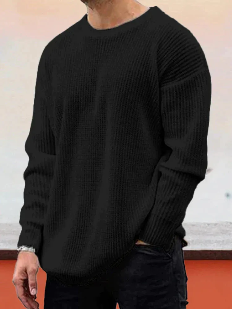 Round Neck Pullover Knit Sweater