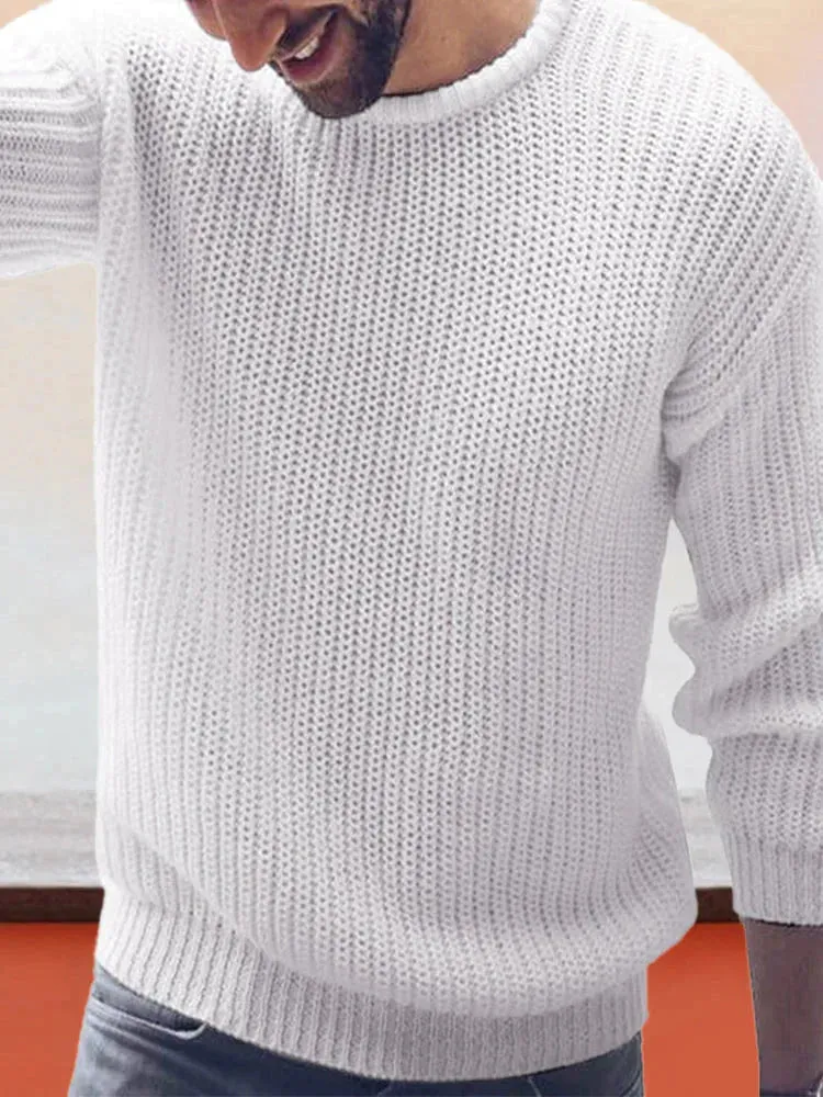 Round Neck Pullover Knit Sweater