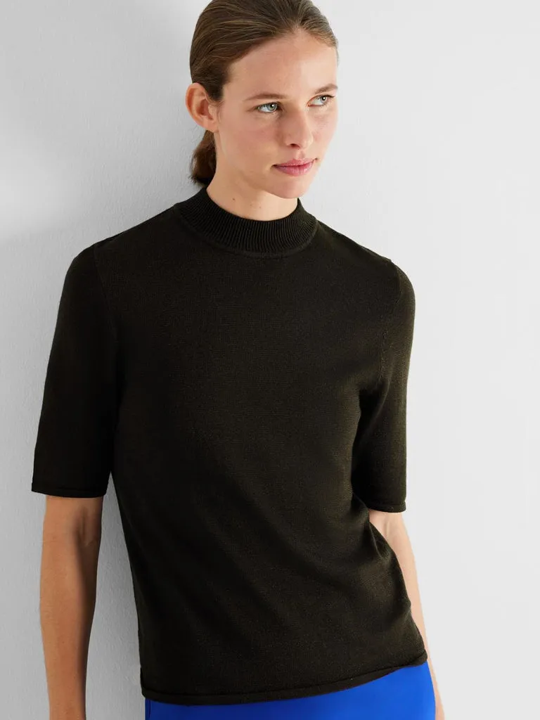 Selected Femme Lura Lurex Knit Tee in Black