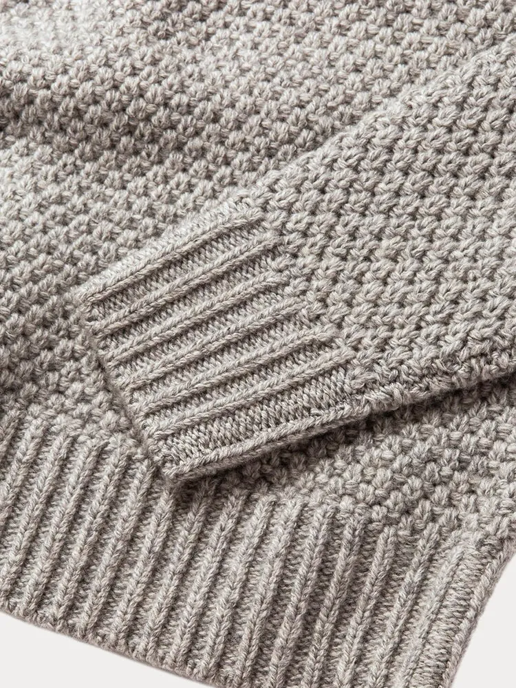 Solid Round Neck Pullover Knitted Sweater