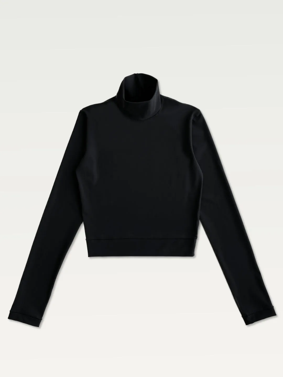 Technical Mock Neck Top in Black