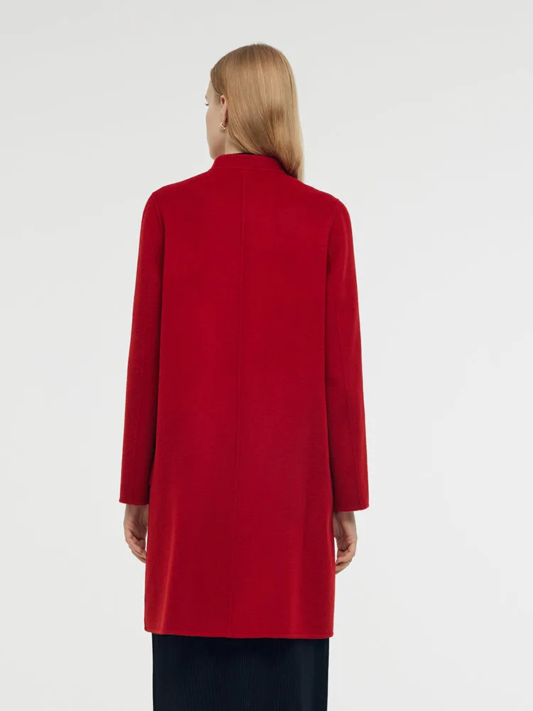 Tencel Wool Cheongsam Button Women Coat