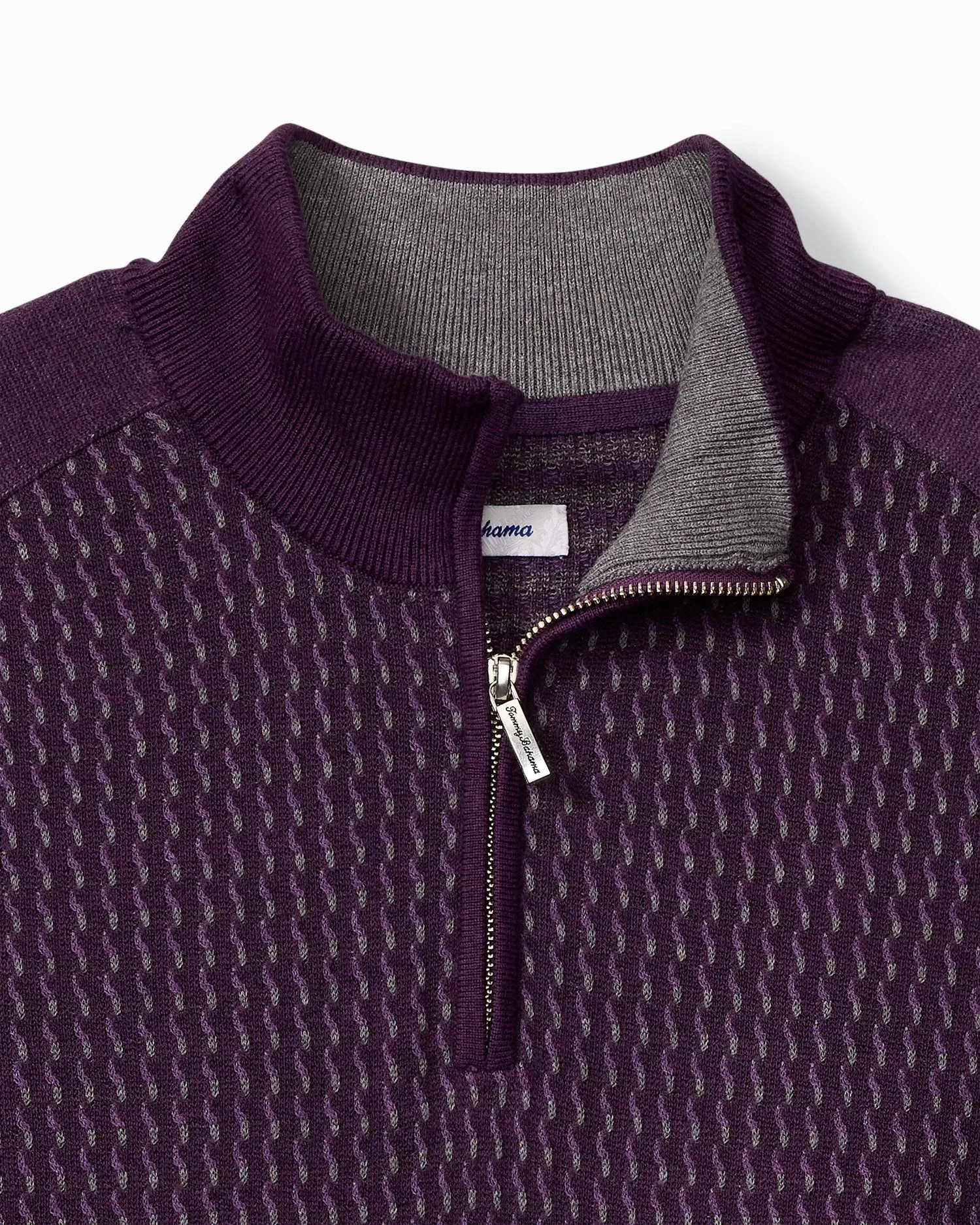 Tommy Bahama Coastal Shores Half Zip Sweater Purple Passage