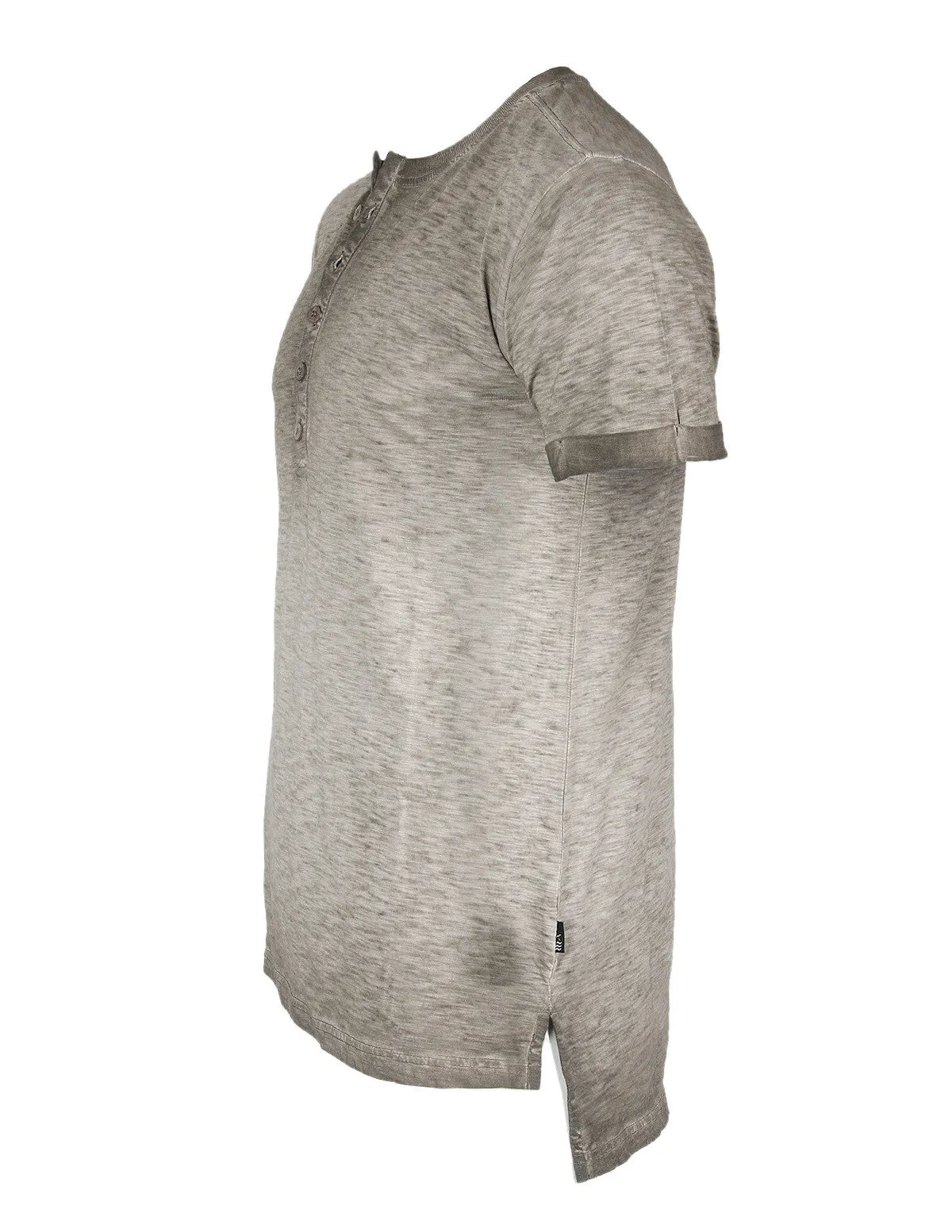 ZIMEGO Men's Vintage Color Dyed Short Sleeve Crew Neck Chest Pocket Henley Shirt