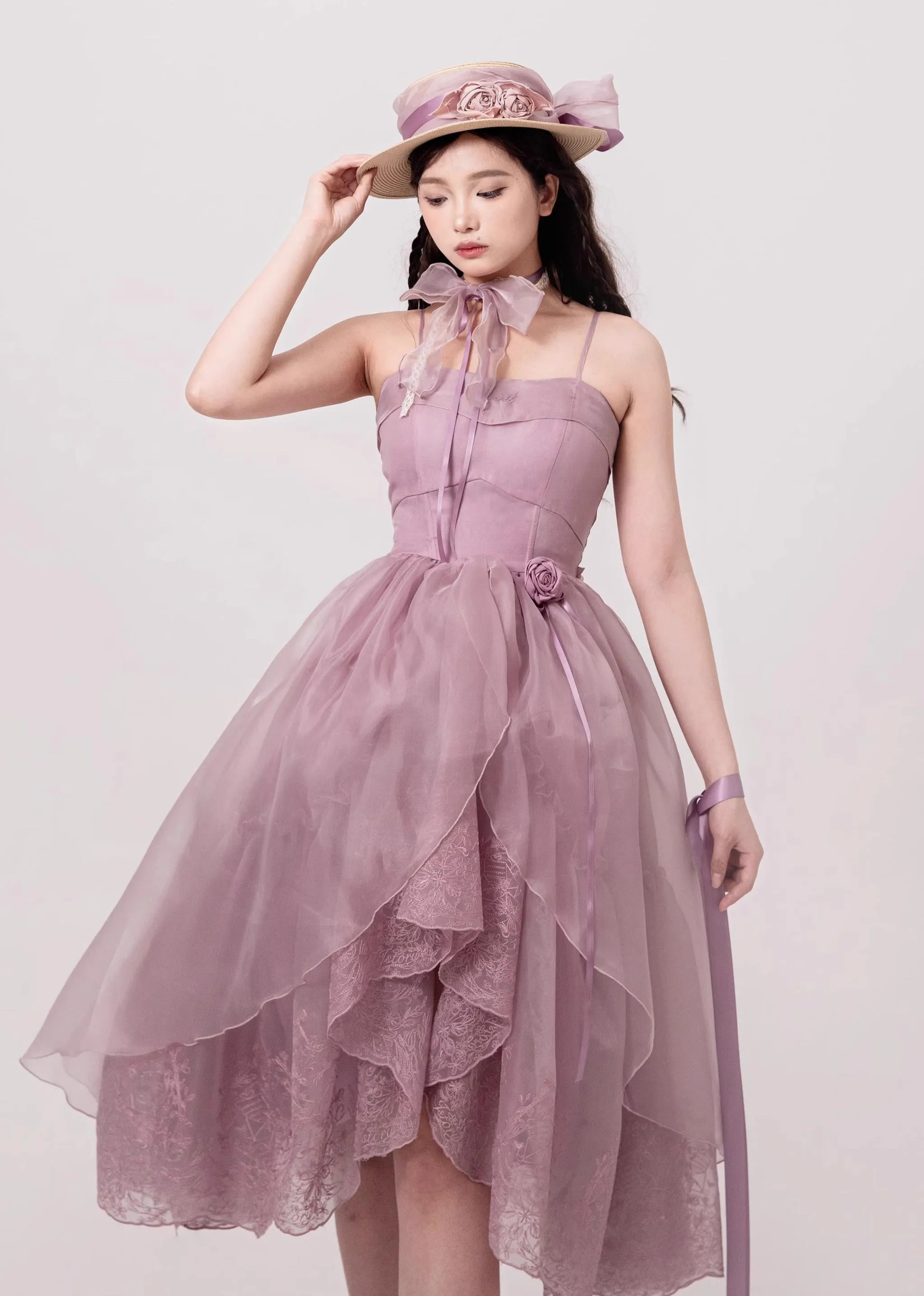 ZJstory~Sonnet Summer~Sweet Lolita Dress Set Embroidery Shirt Tiered Jumper Dress
