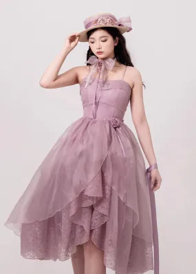 ZJstory~Sonnet Summer~Sweet Lolita Dress Set Embroidery Shirt Tiered Jumper Dress